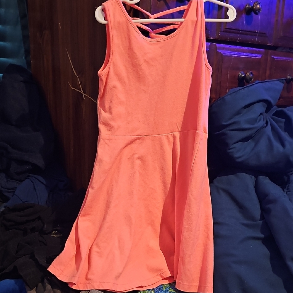 !!.               Girls Size S(5/6) Sleeveless Dress with Crisscross Back